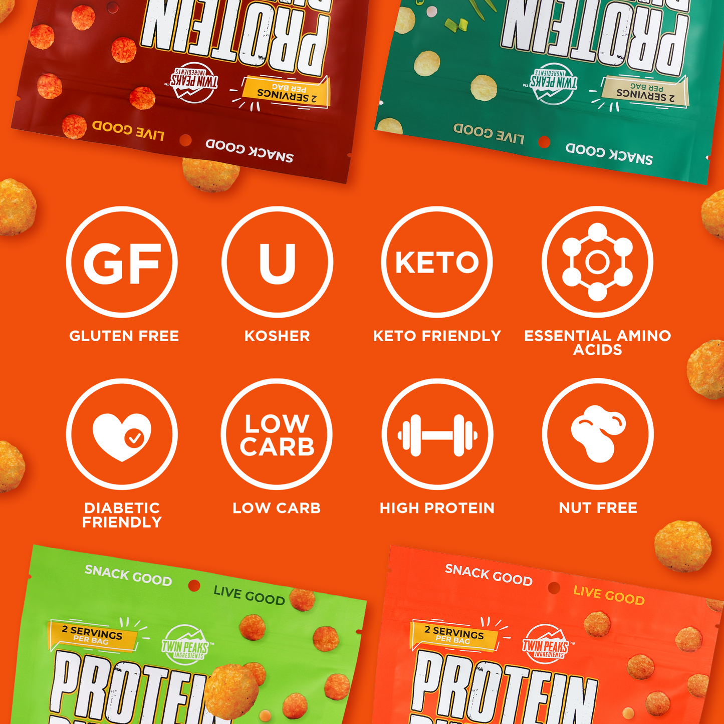 Protein Puffs 12-Pack (3 of Each)
