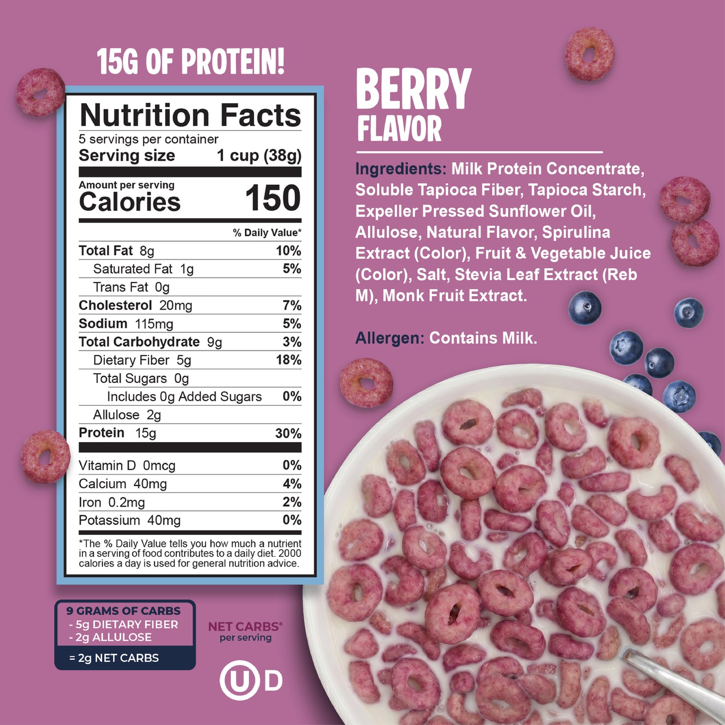 4 Pack Mystic Crunch Protein Cereal - 2 Cinnamon & 2 Berry