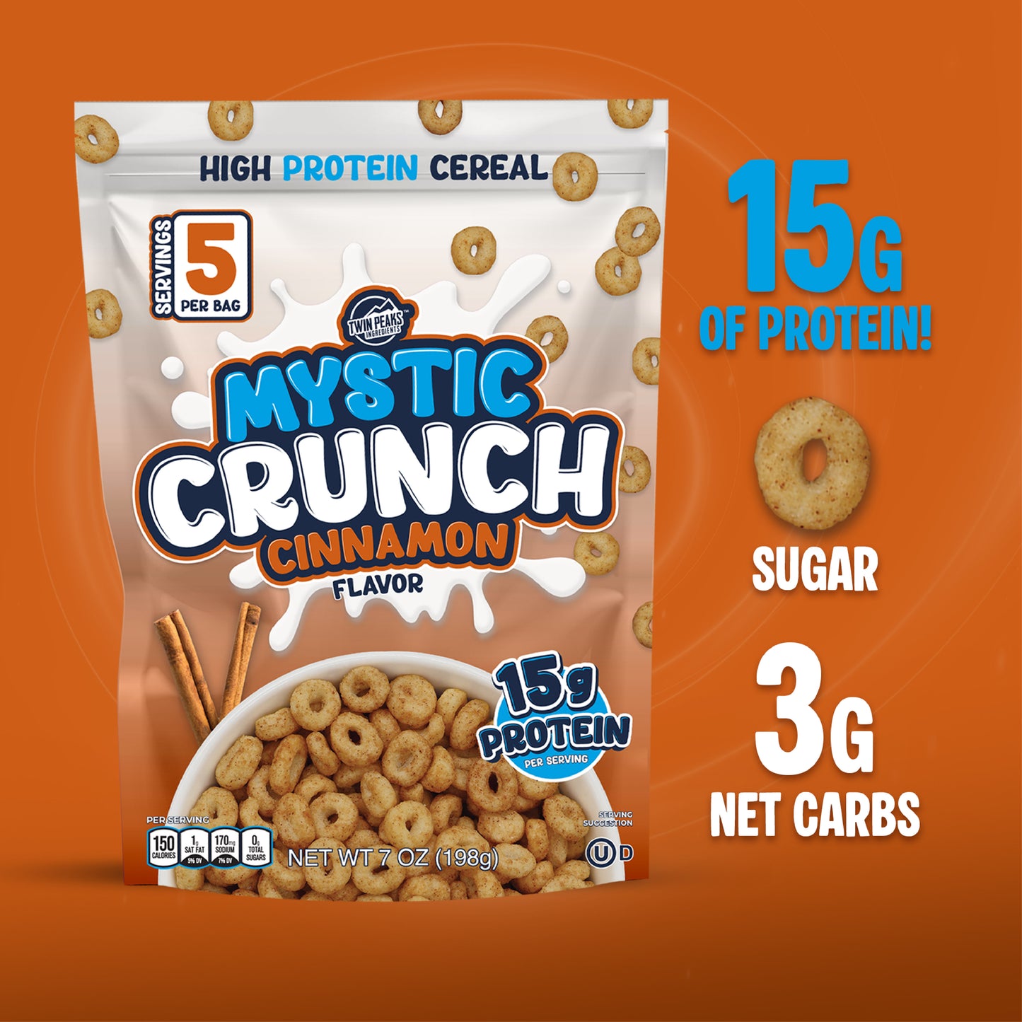 4 Pack Mystic Crunch Protein Cereal - 2 Cinnamon & 2 Berry