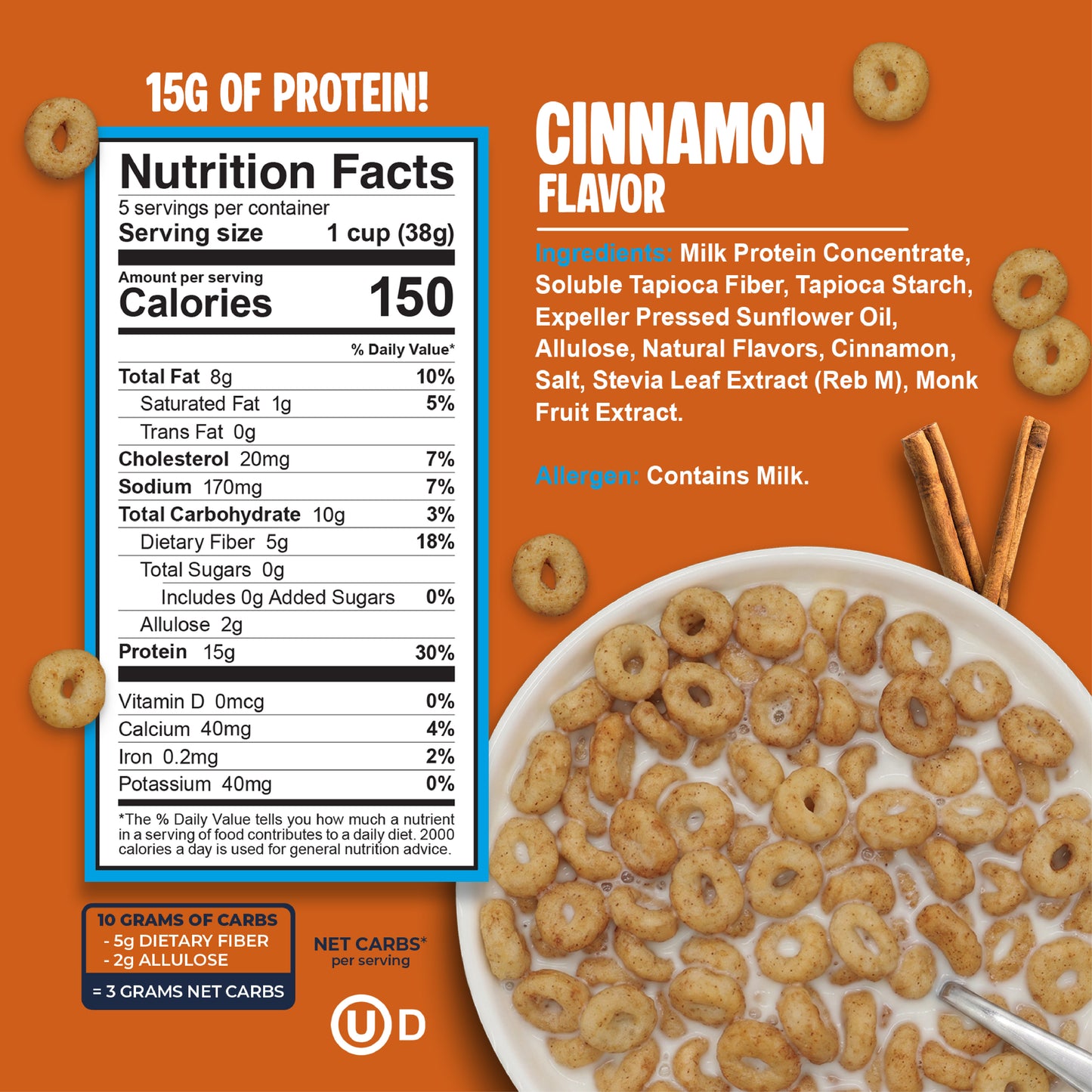 4 Pack Mystic Crunch Protein Cereal - 2 Cinnamon & 2 Berry