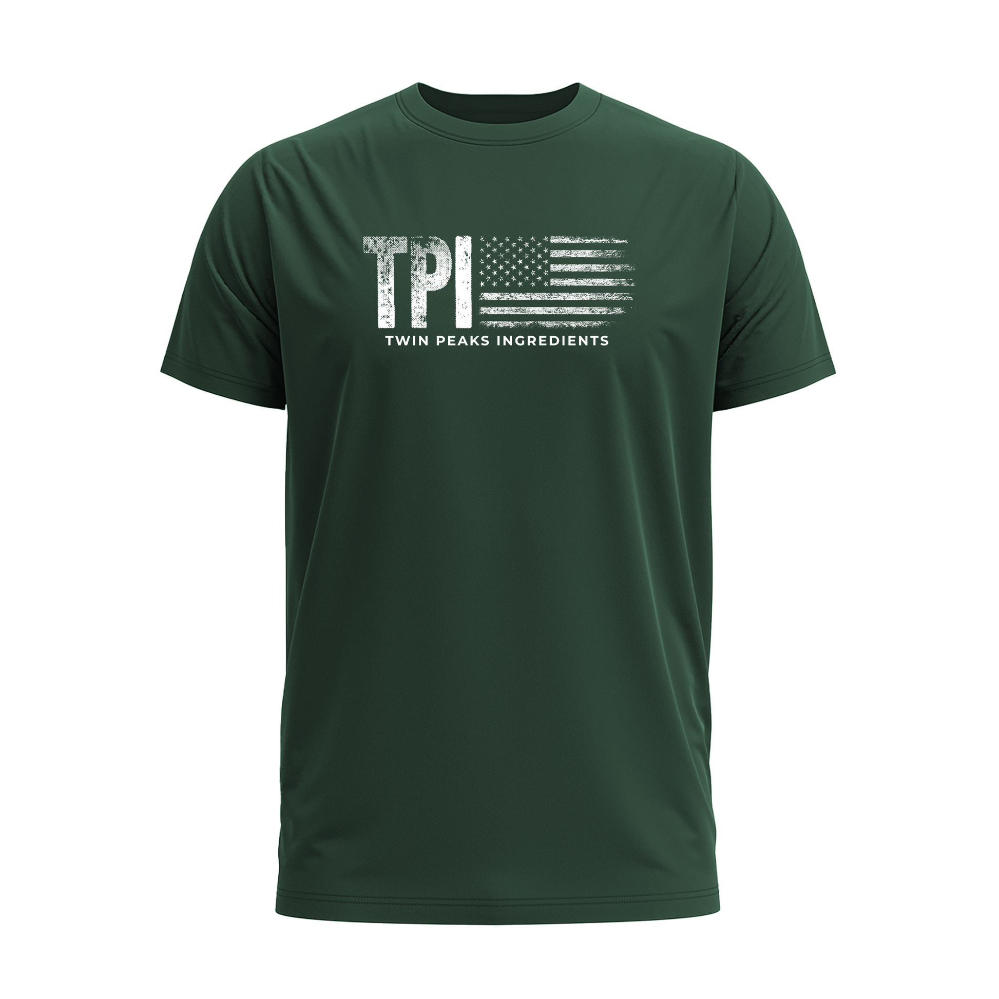 TPI American Flag Tee - Forrest Green