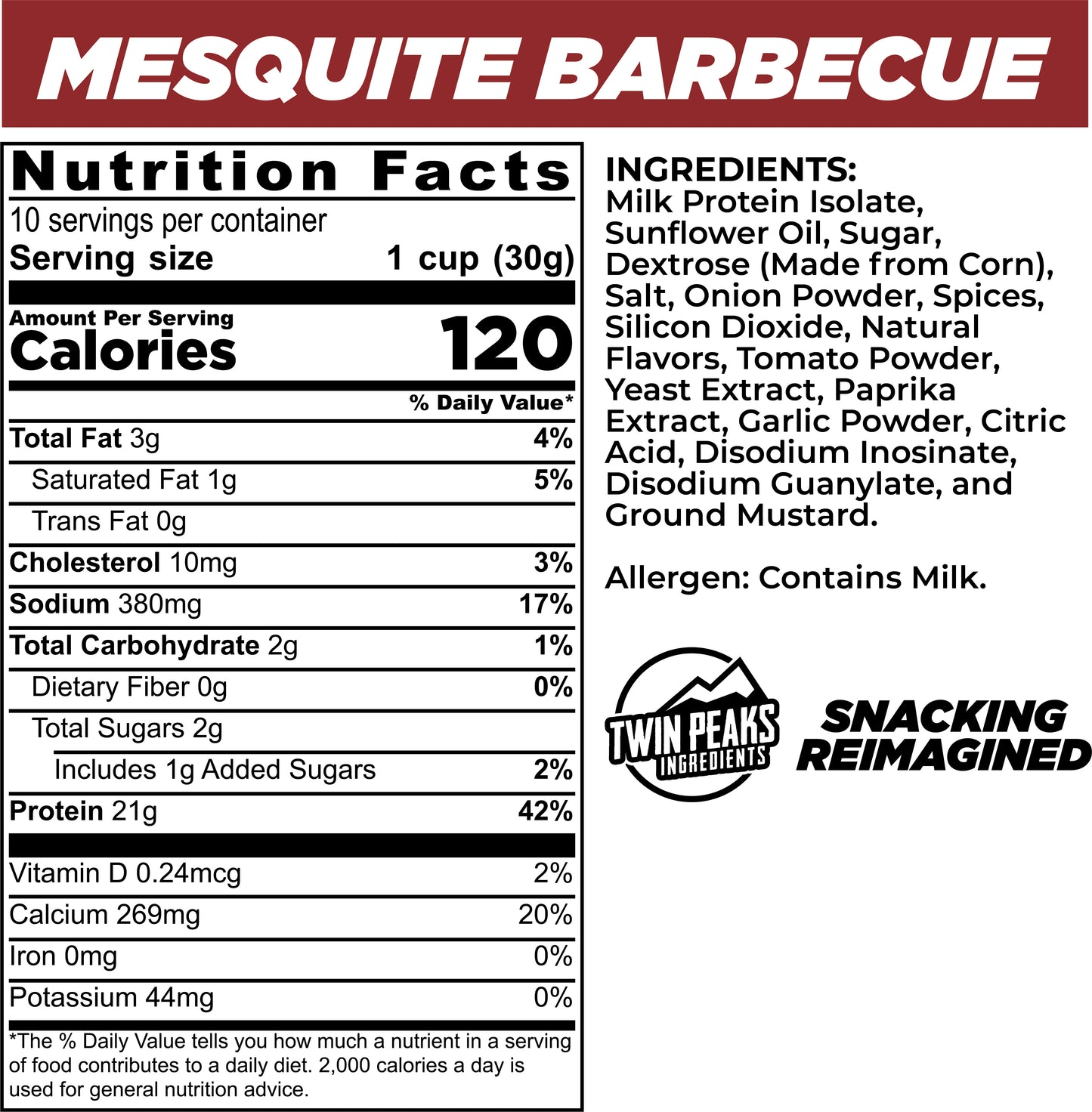 Mesquite BBQ Nutrition Facts & Ingredients