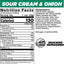 Sour Cream & Onion Nutrition facts and Ingredients 
